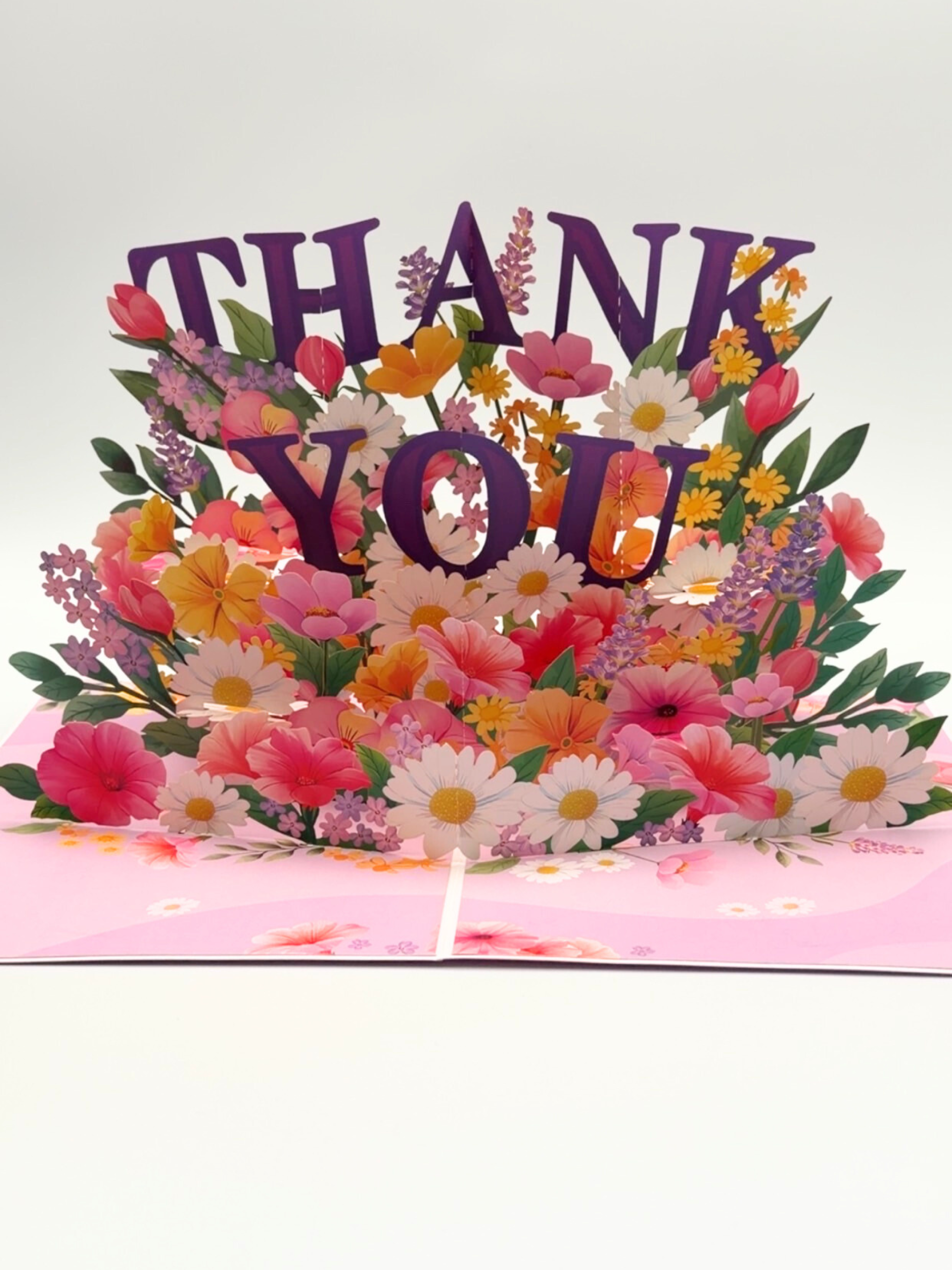 Floral Garden Thank You Pop-Up Card