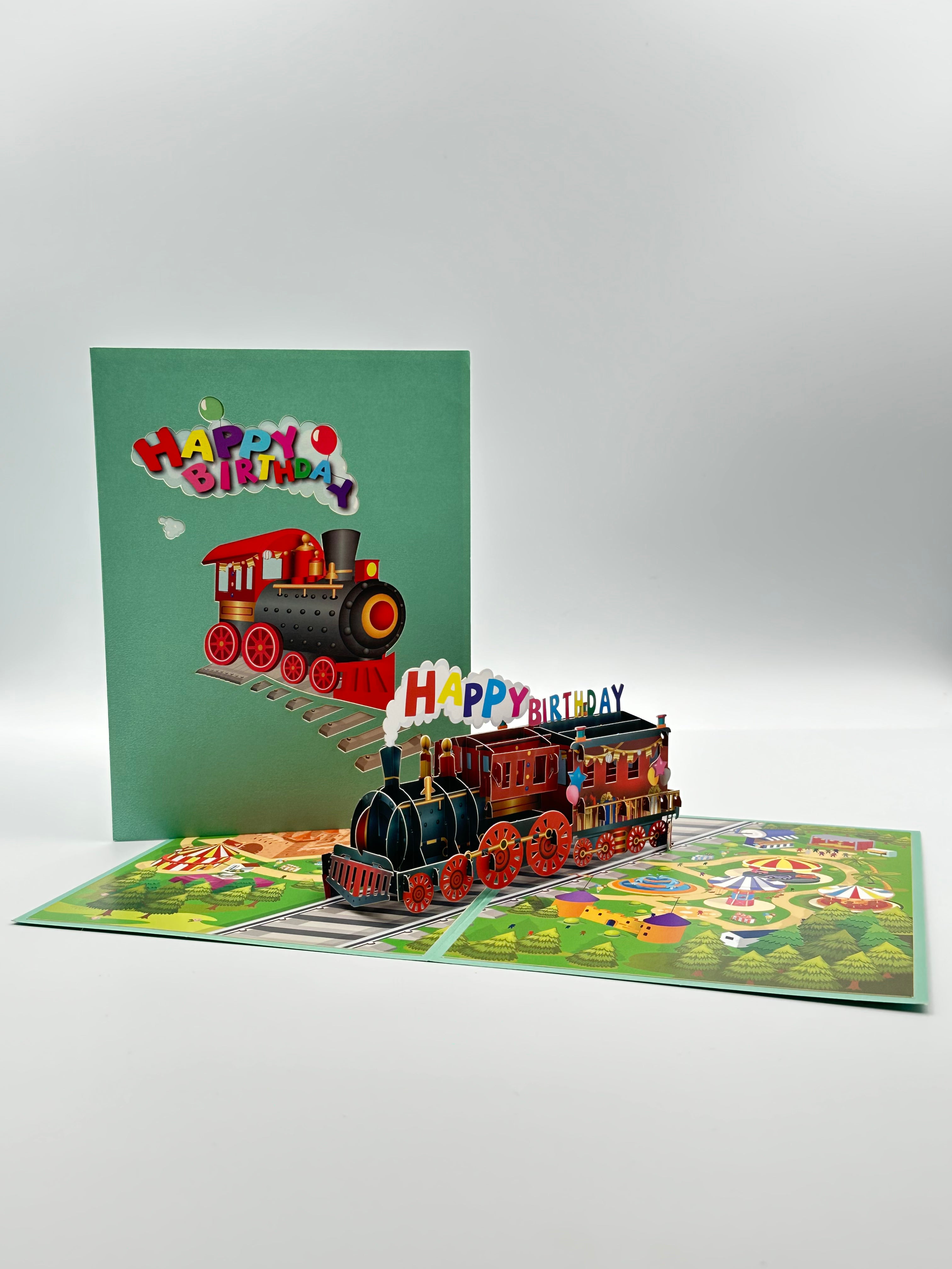 Happy Birthday Express Train Pop-up Card