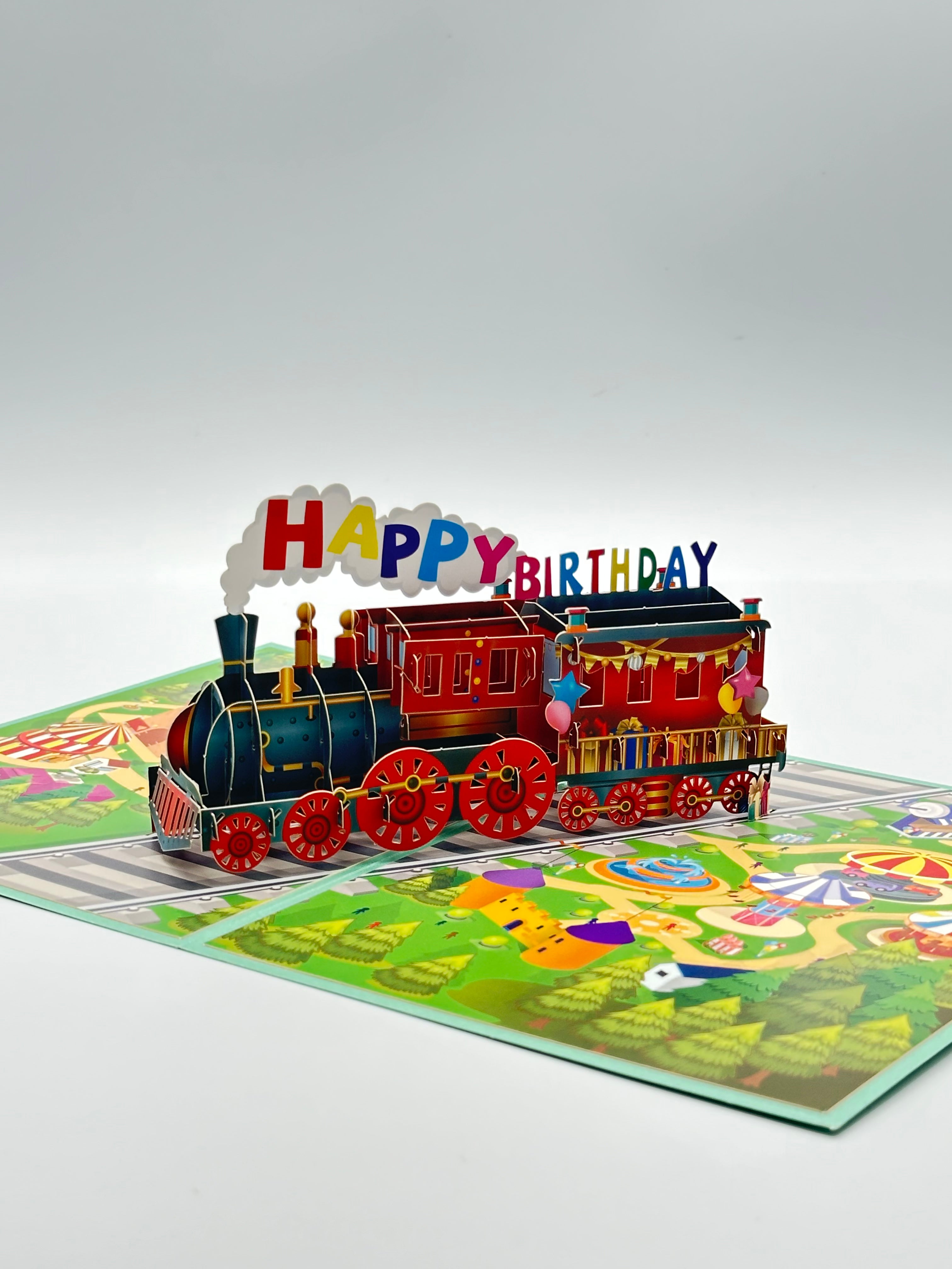 Happy Birthday Express Train Pop-up Card