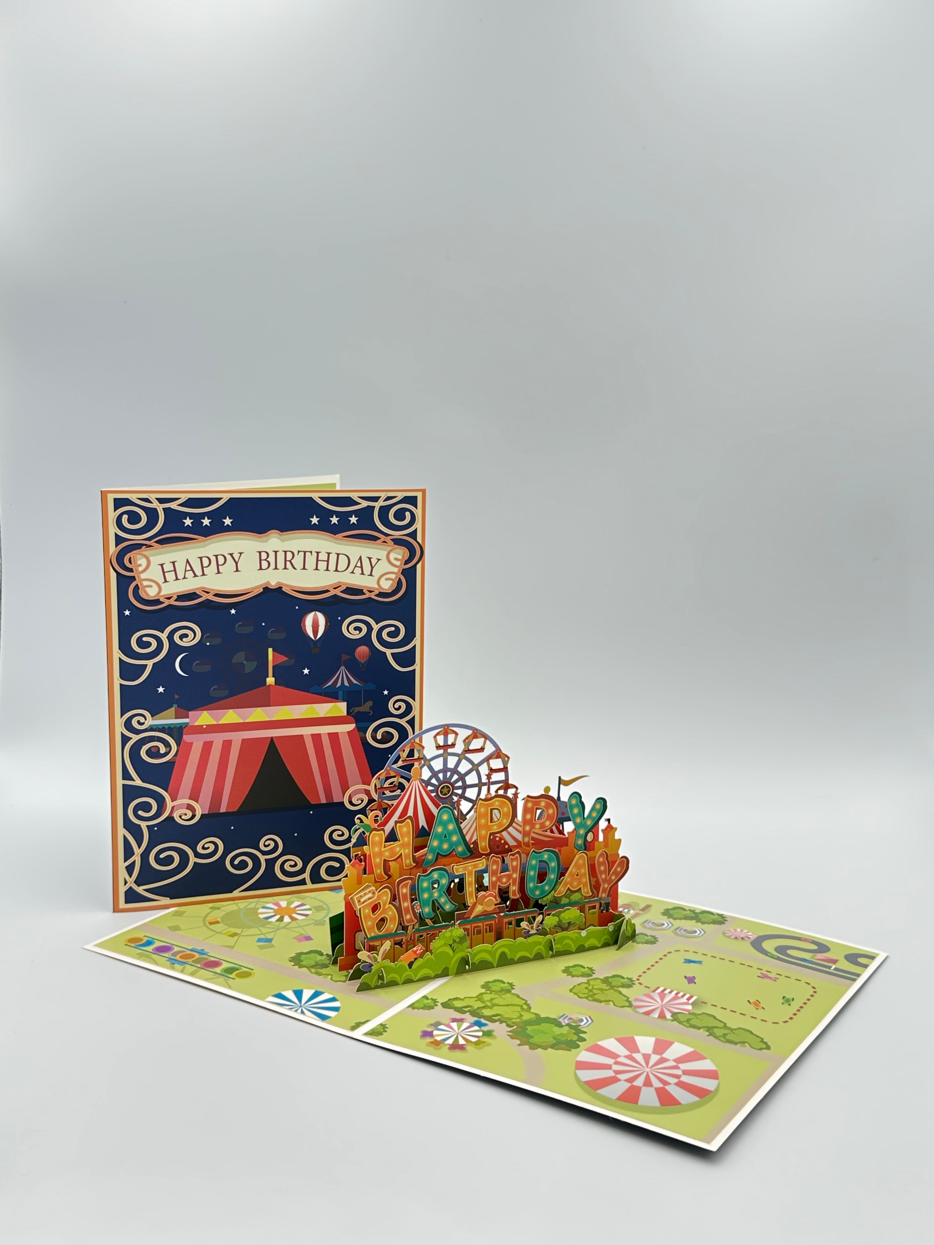 Carnival Birthday Card Pop-up Greeting Card