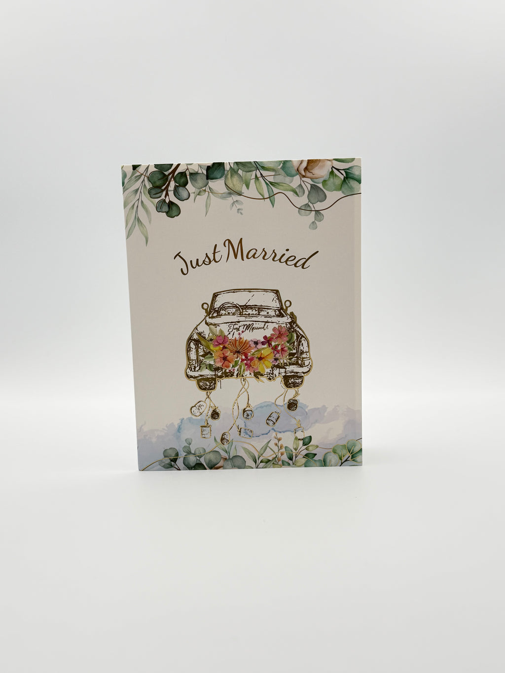 Just Married Vintage Car 3D Pop-Up Greeting Card