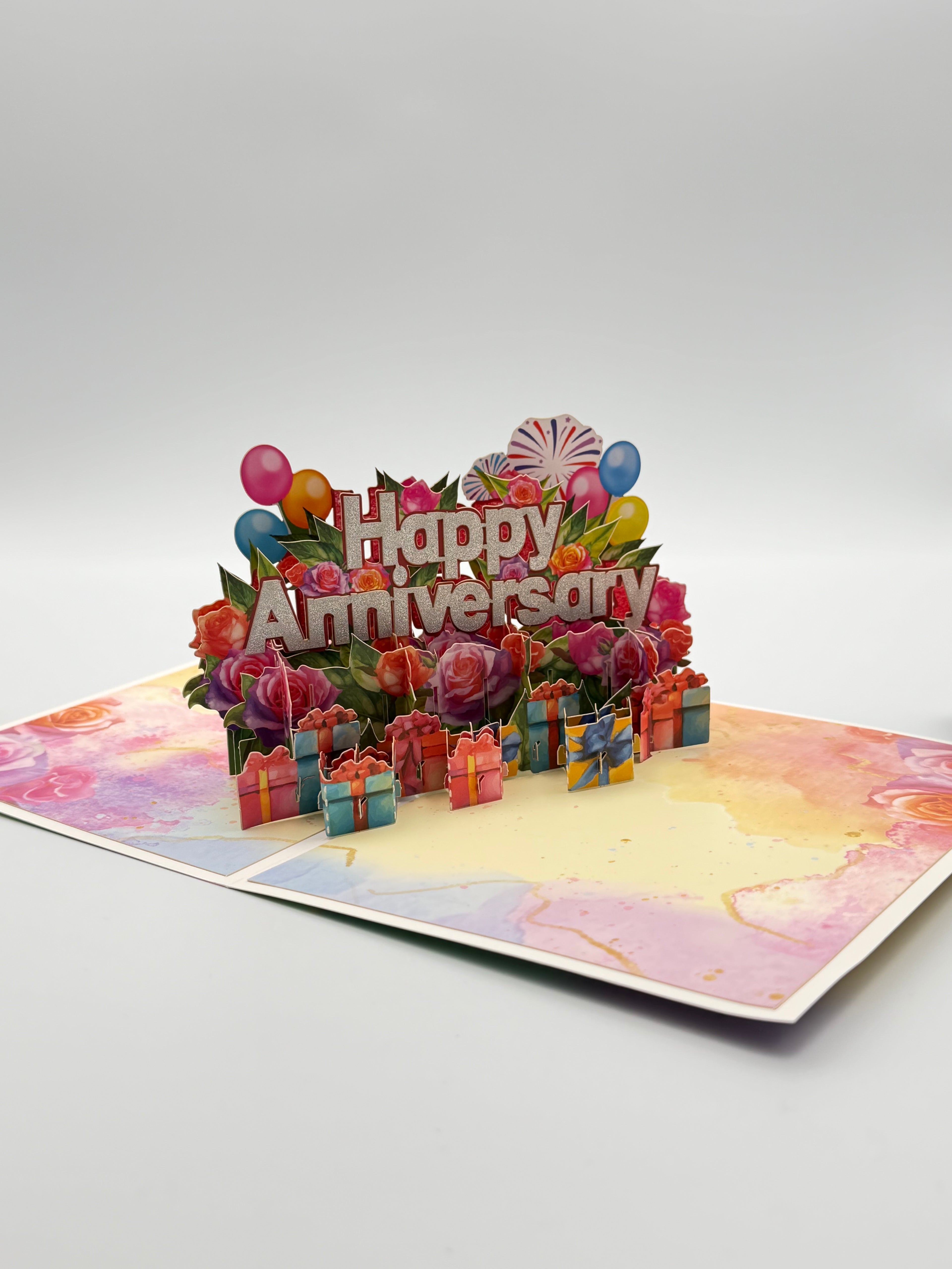 Happy Anniversary Celebration 3D Pop-Up Greeting Card