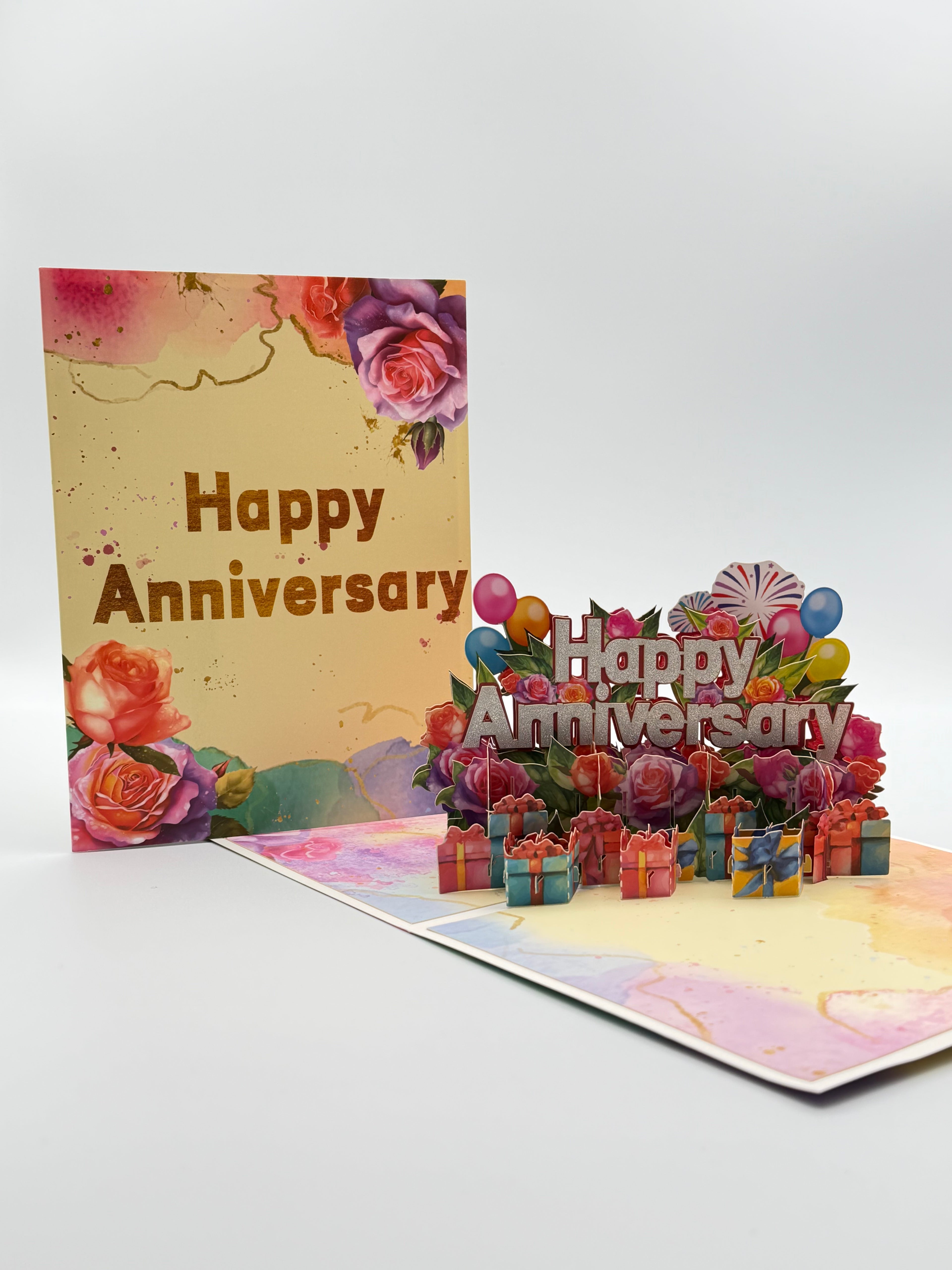 Happy Anniversary Celebration 3D Pop-Up Greeting Card