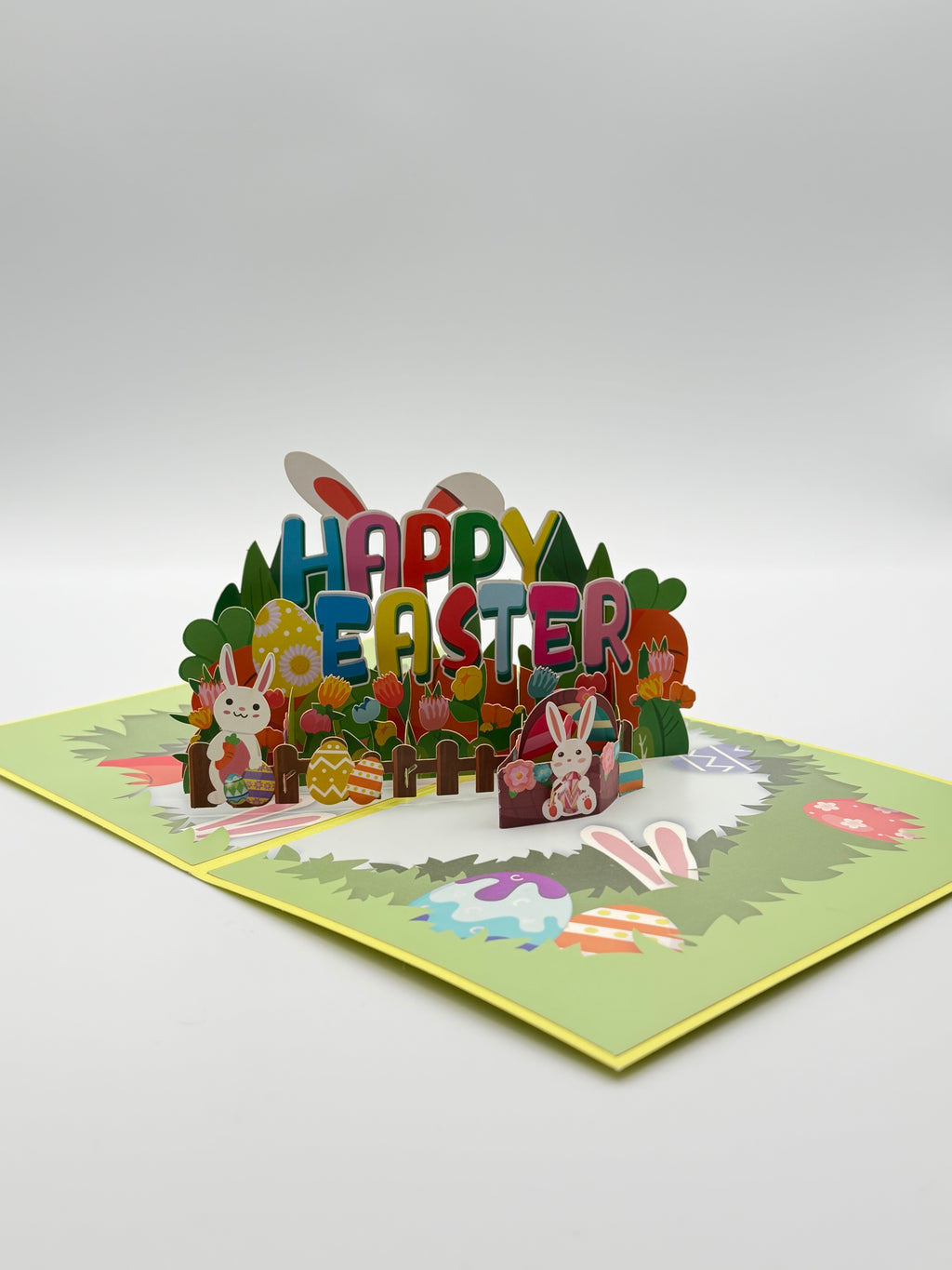 Happy Easter Bunny Garden 3D Pop-Up Card