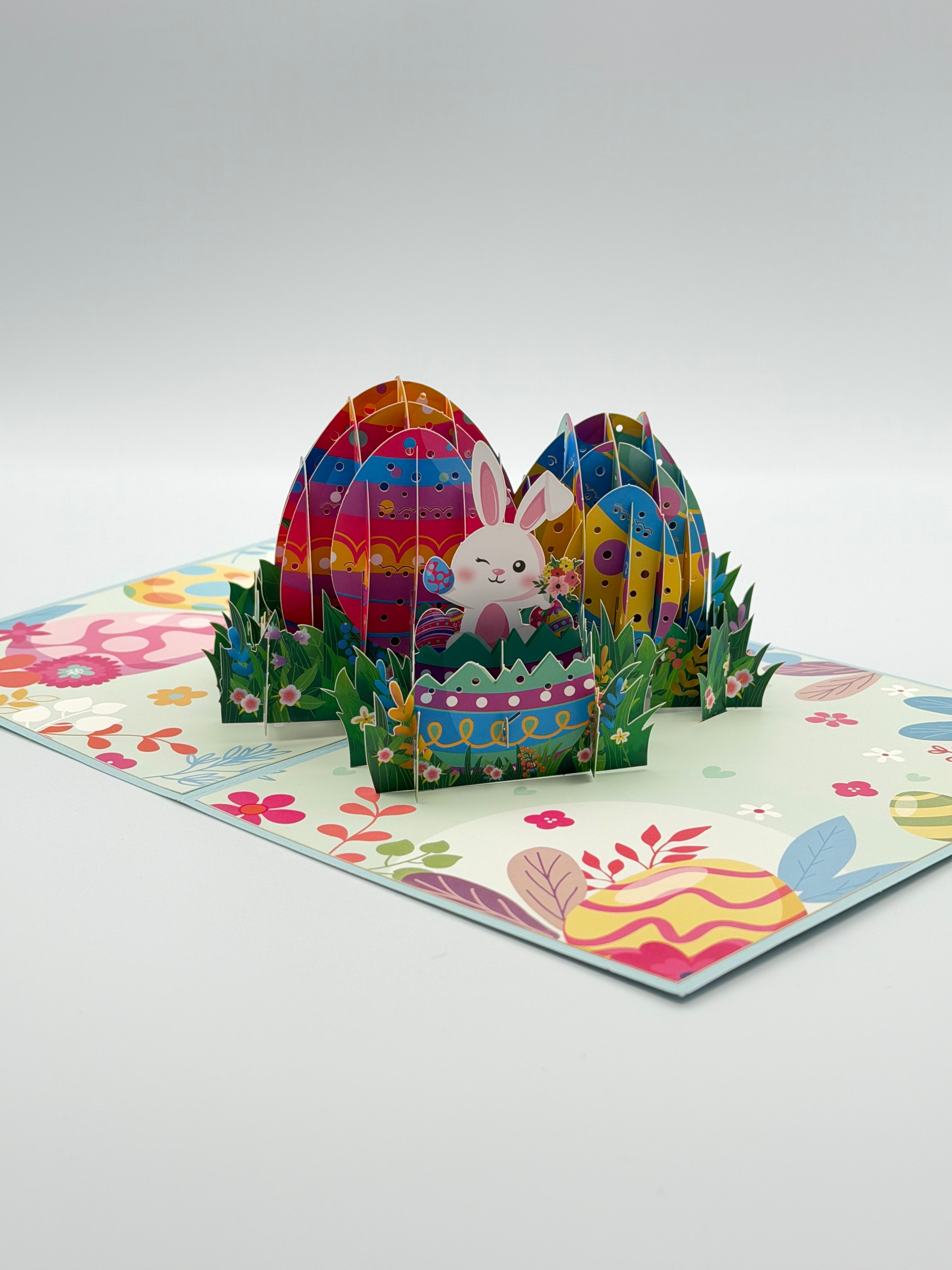 Easter Bunny Egg Garden 3D Pop-Up Greeting Card
