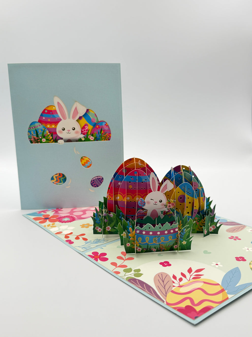 Easter Bunny Egg Garden 3D Pop-Up Greeting Card